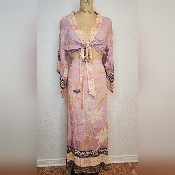 Spell & The Gypsy Pink Cherry Blossom Kimono Set - Picture 8 of 14